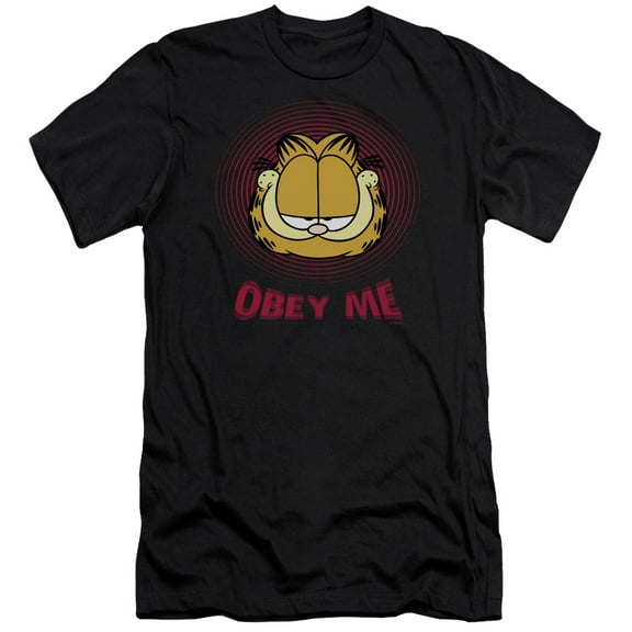 Garfield Obey Me S/S Adult 30/1 T-Shirt Black