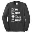 thumbnail image 2 of Eat Sleep Pray Repeat for Christians Faith | Mens Inspirational/Christian Long Sleeve T-Shirt, Charcoal, X-Large, 2 of 3