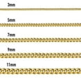 thumbnail image 4 of 16"-36" 3/5/7/9/11mm Gold Plated Stainless Steel Curb Cuban Mens Necklace Chain, 4 of 8