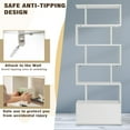 thumbnail image 6 of Giantex 2PCS 6-Tier Geometric Bookcase  w/Cabinet, Freestanding Display Shelves  w/Anti-Tipping Device, Wood S-Shaped Bookshelf, White, 6 of 8