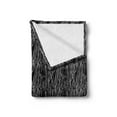 thumbnail image 2 of Black and White Soft Flannel Fleece Throw Blanket, Graphic Irises Floral Nature Illustration in Monochrome Style, Cozy Plush for Indoor and Outdoor Use, 50" x 70", Black and White, by Ambesonne, 2 of 5