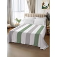 thumbnail image 2 of Sage Green Grey Striped Queen Size Flat Sheet, Wrinkleproof & Fadeproof Cooling Flat Bed Sheet Only, Minimalist Farmhouse Stripe Breathable Soft Bedding Top Sheets 90 x 102 Inches, 2 of 8
