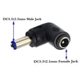 thumbnail image 3 of Techinal DC5.5x2.5mm Male 90 Degree Angle to DC5.5x2.1mm Female Adapter 5 Volt DC Barrel Power Jack Charging Cable Connector 5Pcs, 3 of 9