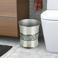 thumbnail image 4 of nu steel Sea Foam Bright-Colored Mosaic Glass/stainless steel Wastebasket, Small Round Plastic Vintage Trash Can for Bathroom, Bedroom, Dorm, College, Office - Mosaic Glass/stainless steel, 4 of 5