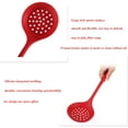 thumbnail image 4 of Silicone Skimmer Spoon Set 2, Non-Stick Cooking Slotted Colander Spoon Skimmer Strainer, Kitchen Sink Ladle Strainer Silicone Filter Spoon with Long Handle,Red and Black, 4 of 7