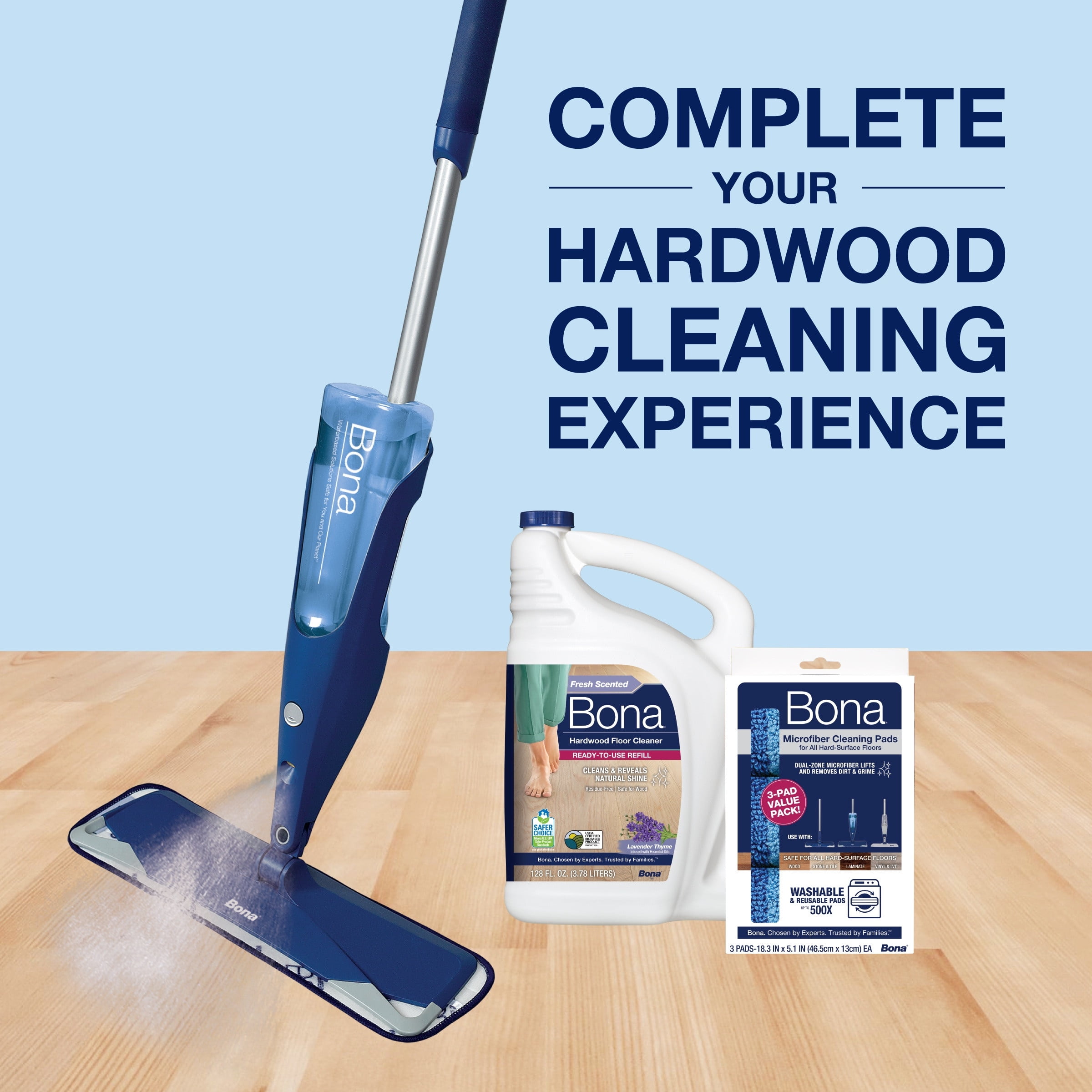 Bona Spray Mop + Hardwood Floor Cleaner, Lavender Scented, 128oz