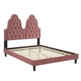 thumbnail image 3 of Modway Alexandria Tufted Performance Velvet Queen Platform Bed in Dusty Rose, 3 of 10