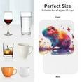 thumbnail image 6 of Honeii Watercolor Butterfly Guinea Pig print Leather Coaster Set of 4, ideal for safeguarding your furniture from drinks spills and effortless cleanup-Square, 6 of 6