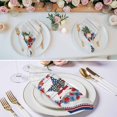 thumbnail image 3 of Patriotic American Flag Cloth Napkins, Blue Red Flowers Wreath Gray Wood Washable and Reusable Dinner Napkins Set of 8, Table Napkin for Kitchen Party Birthday Wedding Hotel Housewarming 20"x20", 3 of 9