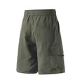 thumbnail image 5 of Men Shorts Casual Knees Plus Size Cargo Shorts for Men, Fashion Elastic Waist Casual Shorts with Multi Pocket, Loose Hiking Sports Short Pants Green-a 4XL, 5 of 6