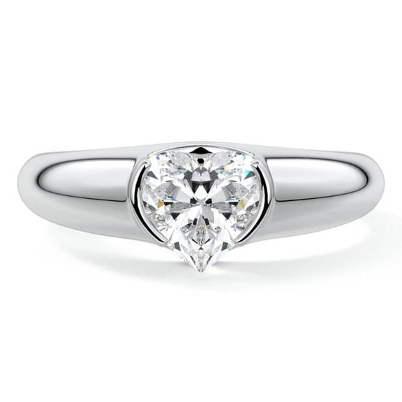Zoya Jewels 1.9 Ct Heart Cut Simulated Diamond Rings for Women – 14K White Gold Plated Diamond Jewelry – Engagement, Valentine, Wedding Proposal Ring Gift – Contemporary Silver Jewelry