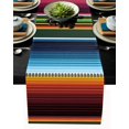 thumbnail image 1 of Cotton Linen Mexican Serape Dining Table Runne Non-Slip Heat Resistant Table Runners for Family Dinner Kitchen Table, Colorful Stripes 13x70 Inch, 1 of 7