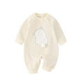 thumbnail image 1 of FAOWME Barboteuse à Manches Longues pour Filles, Blanc 0-3 Mois, 1 of 3