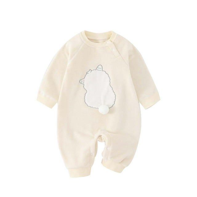 FAOWME Barboteuse à Manches Longues pour Filles, Blanc 18-24 Mois