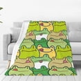 thumbnail image 1 of Fotbe Cartoon Frog Manta de Franela Acolchonada con Estampado, Súper Suave y Esponjosa, Extra Grande para Sofá, Cama, Uso Todo el Año-40"x30", 1 of 7