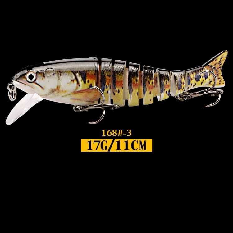 2PC Fishing Lures Jigs Multi-Section Fish Five-Color UV Printed Plastic Hard Lure Set Minnow