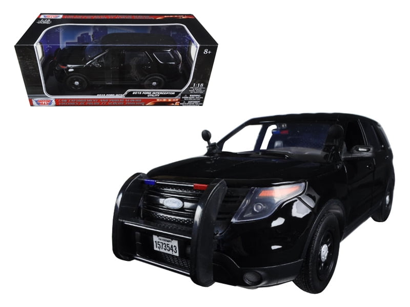 2015 Ford Police Interceptor Utility Special Service Plain Black 1/18 Diecast Model Car by