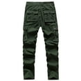 thumbnail image 6 of Stamzod Mens Cargo Pants Button Zipper Multi Pockets Combat Work Pants Slim Fit Straight Type Solid Hiking Pants Men on Clearance, 6 of 7