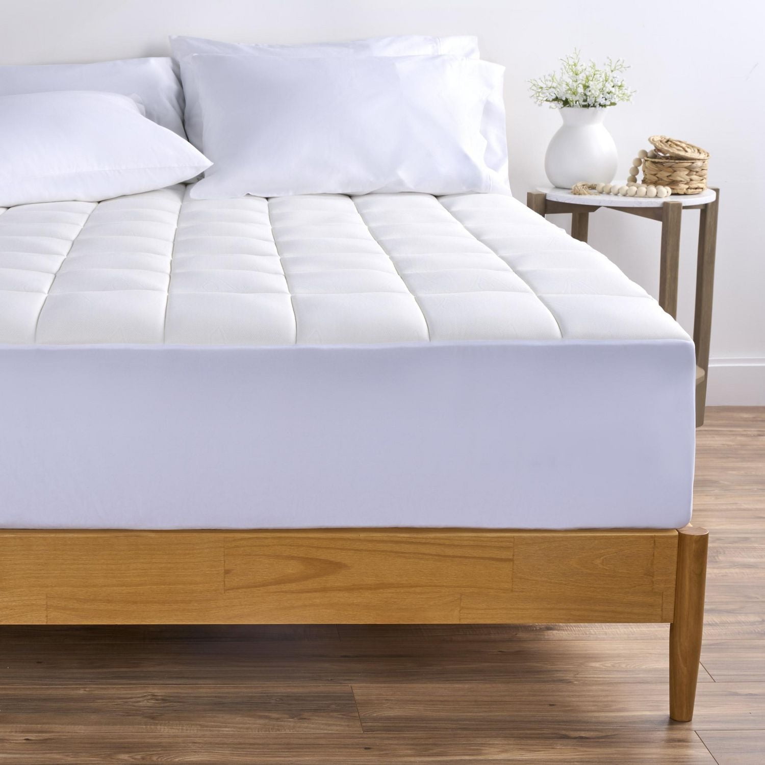 Allswell Washable Cooling Gel Memory Foam Mattress Pad, Double, Memory Foam Mattress Pad