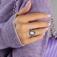 thumbnail image 5 of Opal Engagement Ring, Blue Sapphire Engagement Ring, Vintage Opal & Blue Sapphire Ring, Silver Ring, Promise Ring, Anniversary Gift For Her, 5 of 5