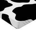 thumbnail image 2 of Ambesonne Cow Print Fitted Sheet, White Cow Hide Barn, Full Size, Black White, 2 of 3