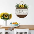 thumbnail image 3 of Eveokoki Toilette Bath Front Door Sign Funny Wreaths Hanging Wooden Plaque Decoration Round Rustic Wood Farmhouse Porch Decor for Home Front Door Decor, 11 x 11 Inch, 3 of 5