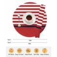 thumbnail image 6 of 15 Inch Round Placemats Set of 6, Nautical Anchor Non Slip Heat Insulation PP Table Mats, Red White Geometric Horizontal Stripes Washable Place Mats for Kitchen Dining Party Table Decor, 6 of 7