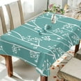thumbnail image 4 of Turquoise Leaf Brunch Rectangle Tablecloth, Dust Proof Anti Wrinkle Wipeable Table Cloth Tabletop foration of Dinner Kitchen Wedding Holiday Party 54"x54" Decor Gift, 4 of 7