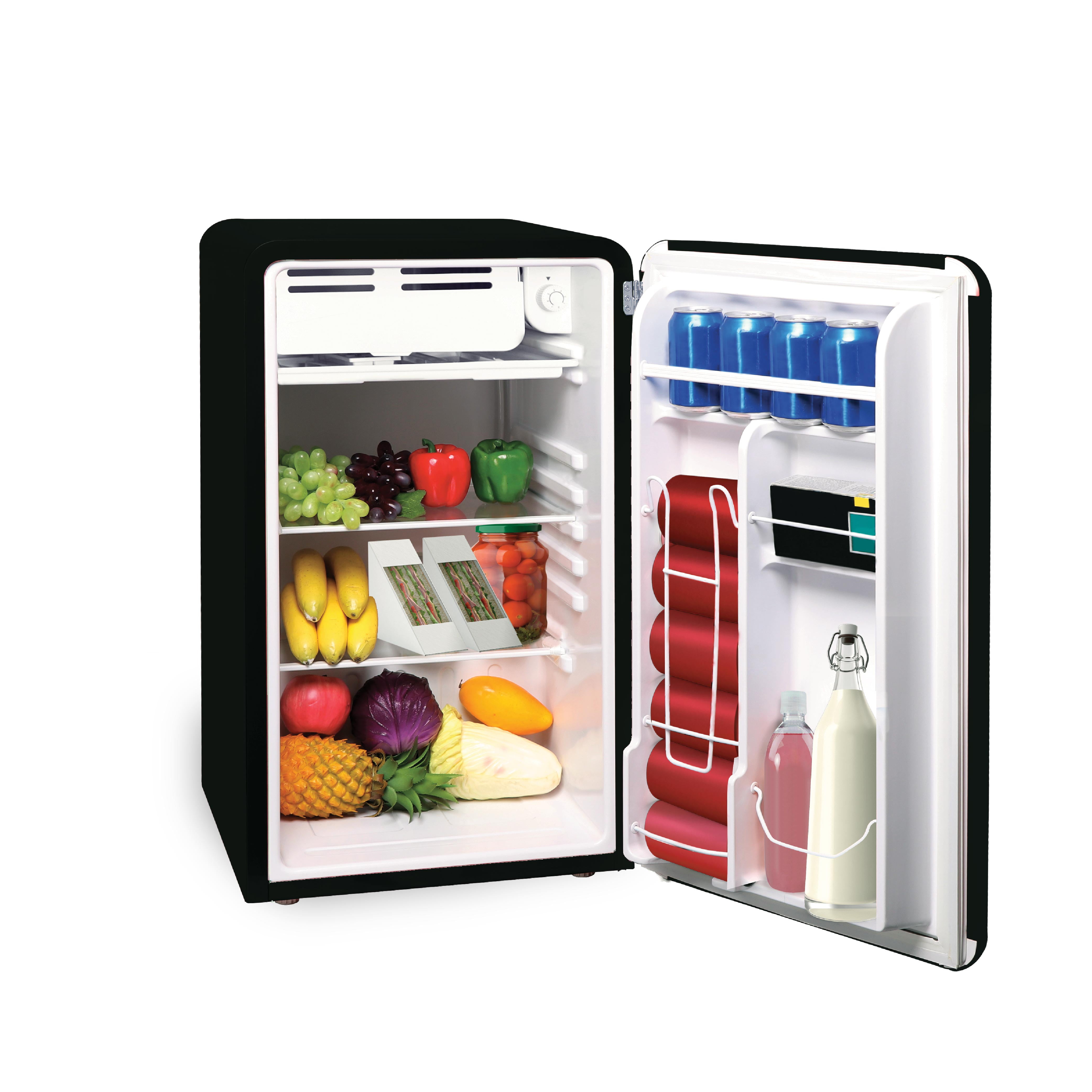Frigidaire 3.2 Cu. ft. Retro Refrigerator, Mini Fridge with Freezer for Apartment, Dorm, Office, Bedroom, Black