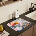 thumbnail image 5 of Yayeee Dish Drying Mat for Kitchen Counter 16" x 18" Microfiber Super Absorbent Coffee Decorative Pad, Flowers and Leaves, 5 of 9