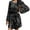 Black_001, variant on Elegant Sequin Glitter Mini Dress for Women Long Sleeve Crewneck Party Attire Black M