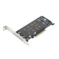 thumbnail image 2 of Tarjeta adaptadora NVME a PCIE X8 Tarjeta de expansión dual de 32 Gbps Lector de Disco duro Accesorios para computadora Bling Bling, 2 of 12