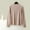 Khaki, variant on AXXD Womens Tops Casual Black Basic Summer 2024 Casual Color Buttons Long Sleeve V-Neck Loose Shirt Blouse