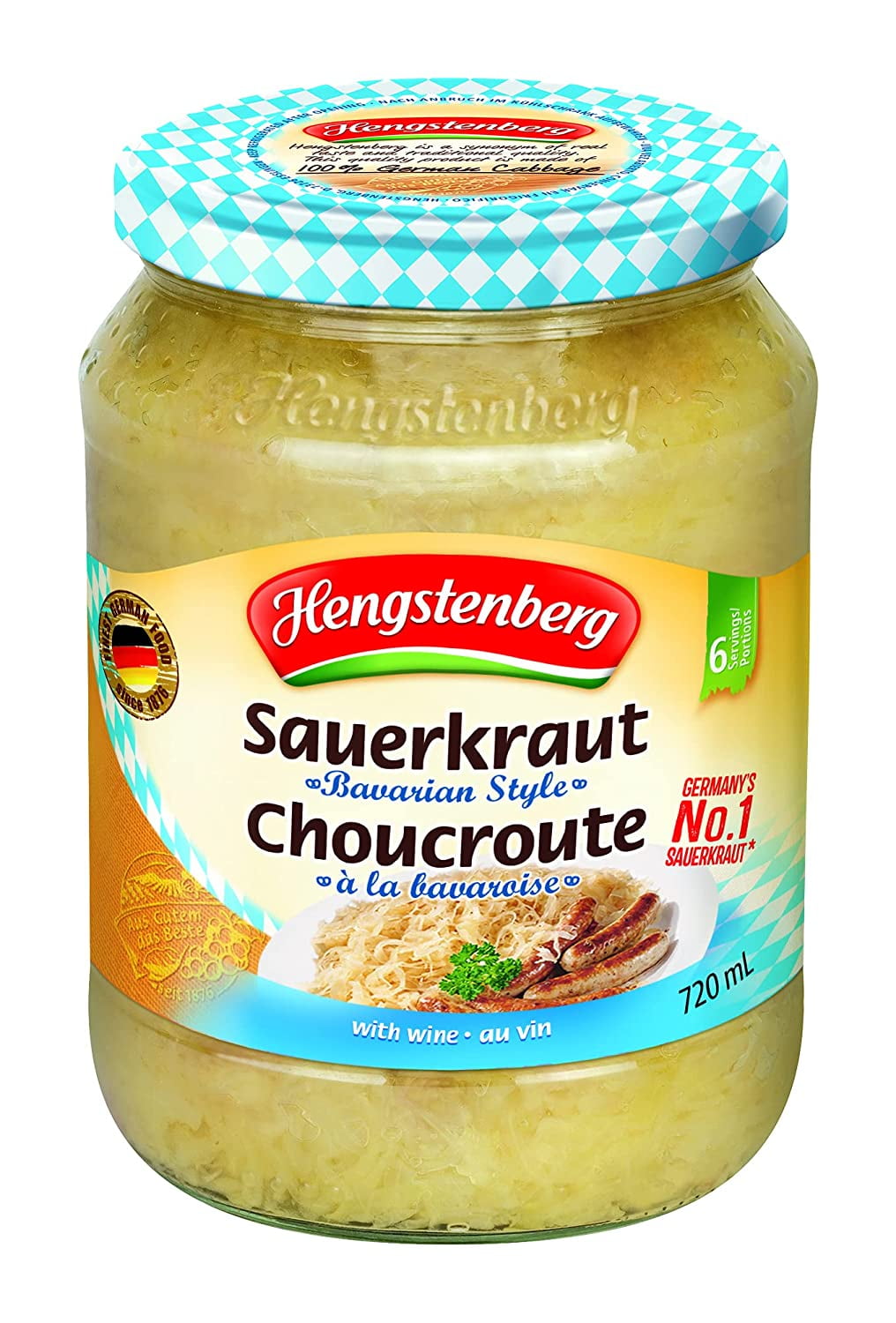Hengstenberg Bavarian Style Sauerkraut with Wine 1.5 lbs