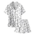 thumbnail image 3 of MIASHUI Pyjamas Boutonnés pour Filles de Pâques Ensembles de Pyjamas Peints à la Main pour Enfants, Blanc, 4-5 Ans, 3 of 4