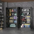 thumbnail image 2 of Greenvelly Metal Storage Cabinets 72” Black Garage Steel Storage Cabinet with Doors and Shelves, Metal Tool Cabinet, Steel File Cabinet for Home Office, Basement, Warehouse, Classroom（Anti Tipping）, 2 of 17