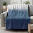 thumbnail image 2 of Navy Blue Ombre Blanket Soft Cozy Warm Throw Blanket for Couch, Plush Fuzzy Flannel Fleece Blankets for Sofa, Modern Abstract Art Texture Bed Blankets Lightweight Gifts for Women, 40"x60", 2 of 9