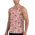 thumbnail image 2 of Easygdp Rose Flowers Men's Tank Top, Sleeveless Muscle T Shirts, Breathable, Quick-Dry, Loose for Gym, Running, Fitness - Large, 2 of 9