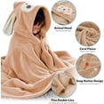 thumbnail image 3 of Baby Bath Towel Hooded Ultra Soft Hooded Towel Highly Absorbent Bathrobe Blanket Toddlers-Extra Large 28" x 55" Kaqi, 3 of 4