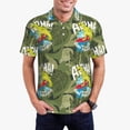 thumbnail image 5 of Yiaed Surfing DinosaurPrint Men's Short Sleeve Polo Shirt,Golf Polo for Men Three-Button Golf Shirt Athletic Casual Collared T-Shirt- Large, 5 of 7