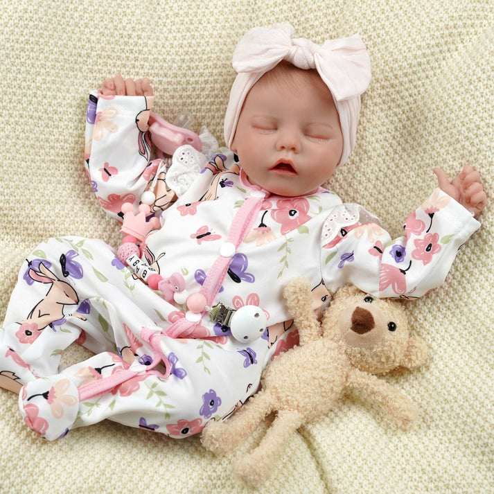 JIZHI Realistic 17" Newborn Truly Reborn Baby Doll Girl Twinnie Real