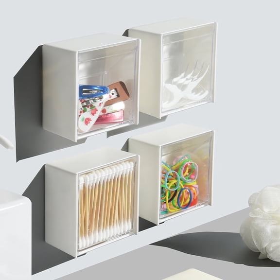 Wall-mounted Cotton pad Holder Makeup Organizer box Plastic Jewelry Storage