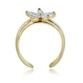 thumbnail image 2 of AVORA 10K Yellow Gold Adjustable Two Row and Flower Toe Ring with Simulated Diamond CZ, 2 of 5