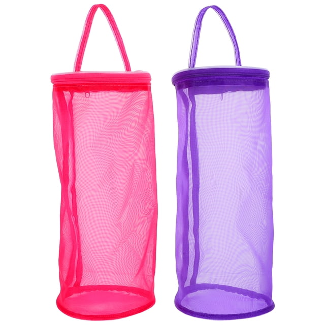 GOOHOCHY Bolsa de almacenamiento de hilo (2 unidades): bolsa de malla para tejer, organizador portátil de bolas de hilo redondas, contenedor de almacenamiento de lana para accesorios de costura y