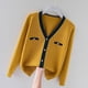 thumbnail image 5 of Suéter informal de cuello en V para mujer, ropa de moda para primavera e invierno, cárdigan elegante con contraste, blusa de oficina de manga larga, top suave y cómodo, 5 of 5