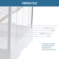 thumbnail image 3 of Spacious Metal Bird Cage with Play Top – Rolling Stand. Storage Shelf. -Out Tray – Flight Cage for Parrots. Cockatiels. Conures. Parakeets. Budgies. Lovebirds. Finches. Canaries – White, 3 of 8