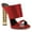 Red, variant on FSJ Women Open Toe Chain Chunky High Heel Sandals Double Strap Slip on Mules Sexy Prom Evening Dressy Shoes Size 8 Red