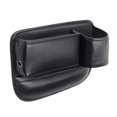 thumbnail image 1 of Organizador de espacio para asientos de coche con portavasos y compartimento para llaves y teléfono, de piel sintética resistente a arañazos, para el interior del coche., 1 of 8