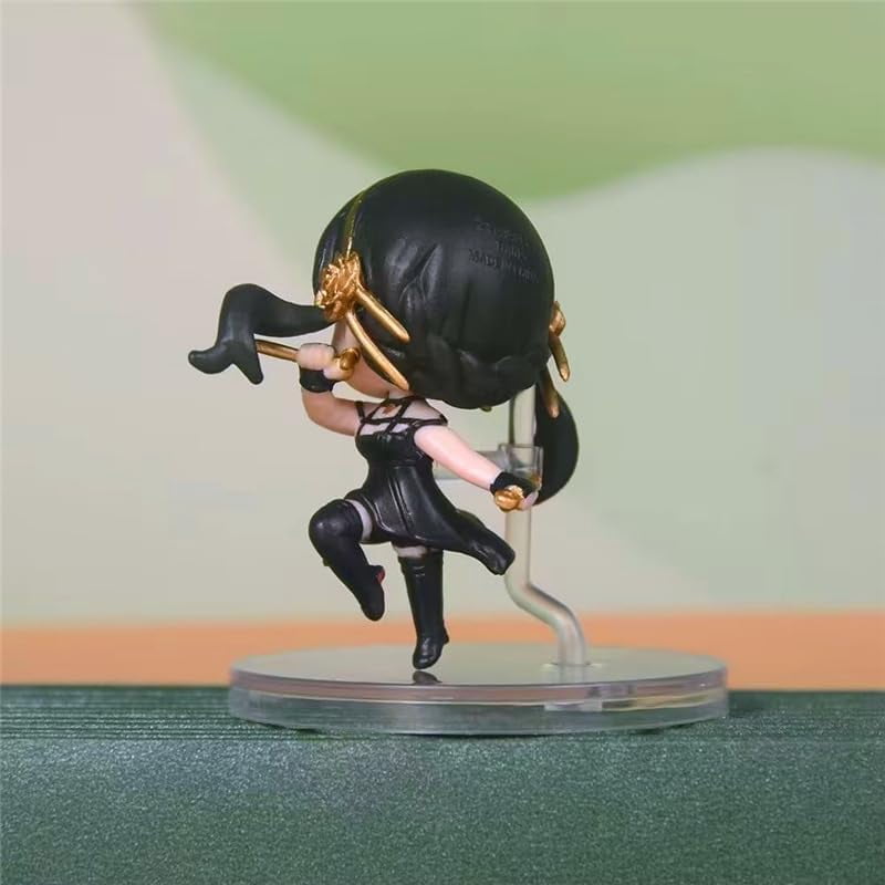 Newly Anya Yor Figure Bond Fuder Figure Loid Forger Figure Jumping Q Version Action Figures 6cm/2.4inch Handmade PVC Anime Collectible Craft Gift