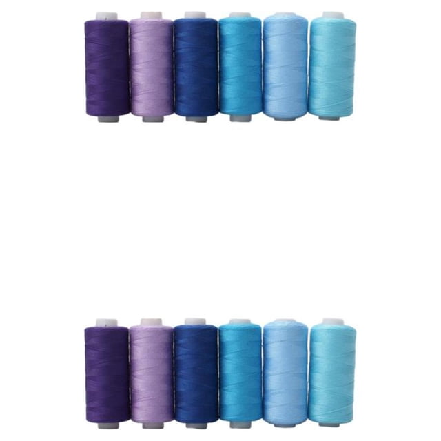 maskred 1/2/3 Lock Side Thread Set - Essential Kit For Home Sewing Projects And Multiple Blue 6 color line 2PCS